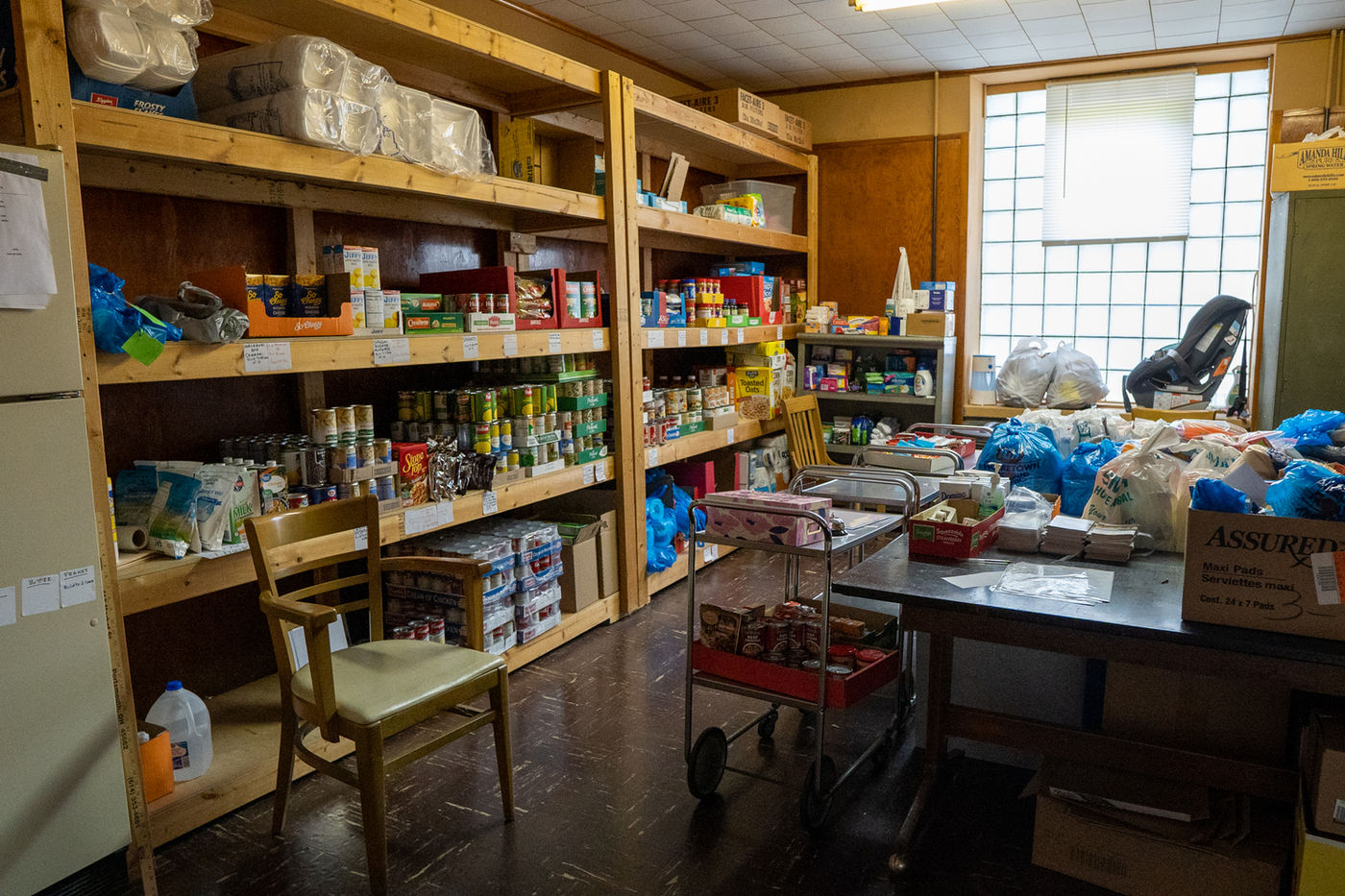 Food Pantry shelves